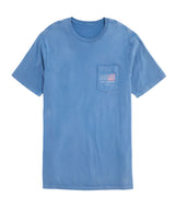 Vineyard Vines Mens Drift Dye Surf Minimal Flag Short-Sleeve Pocket T-Shirt