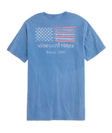 Vineyard Vines Mens Drift Dye Surf Minimal Flag Short-Sleeve Pocket T-Shirt
