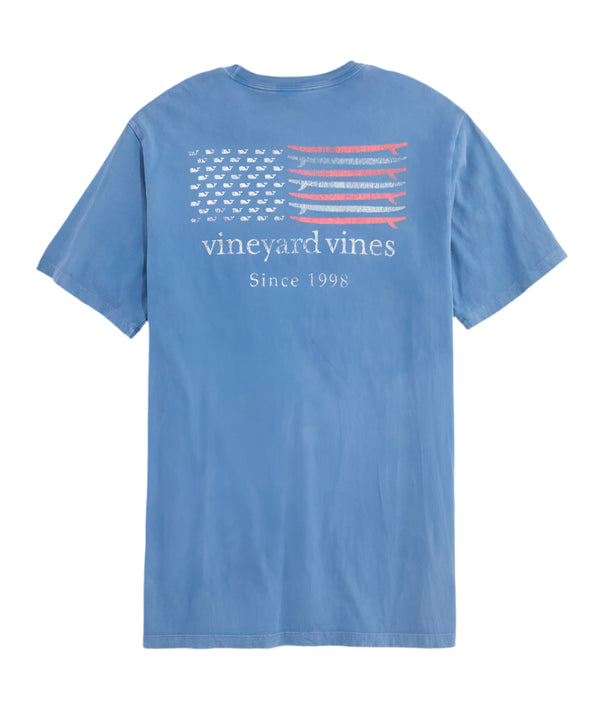 Vineyard Vines Mens Drift Dye Surf Minimal Flag Short-Sleeve Pocket T-Shirt