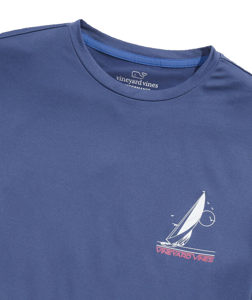 Vineyard Vines Mens Retro Sailboat Short-Sleeve Performance Harbor T-Shirt
