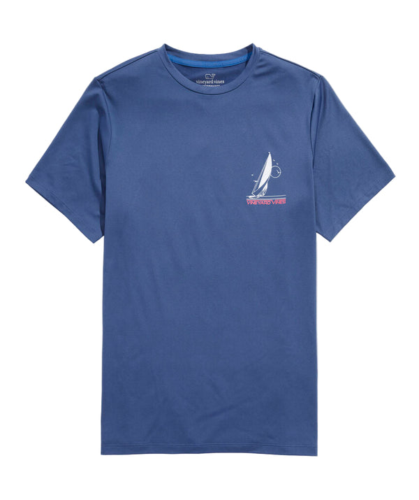 Vineyard Vines Mens Retro Sailboat Short-Sleeve Performance Harbor T-Shirt