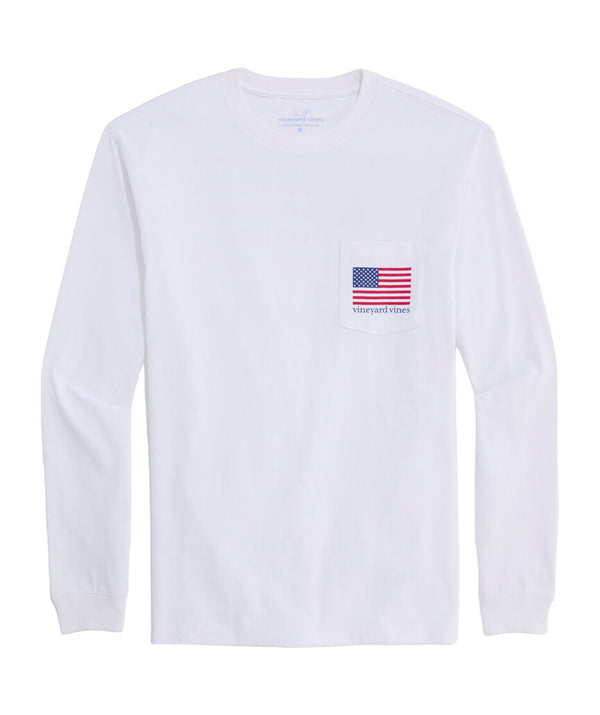 Vineyard Vines Mens Beer Pong Flag Long-Sleeve Pocket T-Shirt
