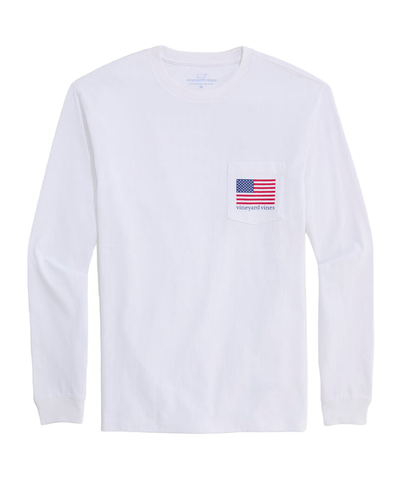 Vineyard Vines Mens Beer Pong Flag Long-Sleeve Pocket T-Shirt