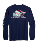 Vineyard Vines Mens Santa Whale List Long-Sleeve Pocket T-Shirt