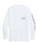 Vineyard Vines Mens Santa Dog Sleigh Long Sleeve Pocket T-Shirt