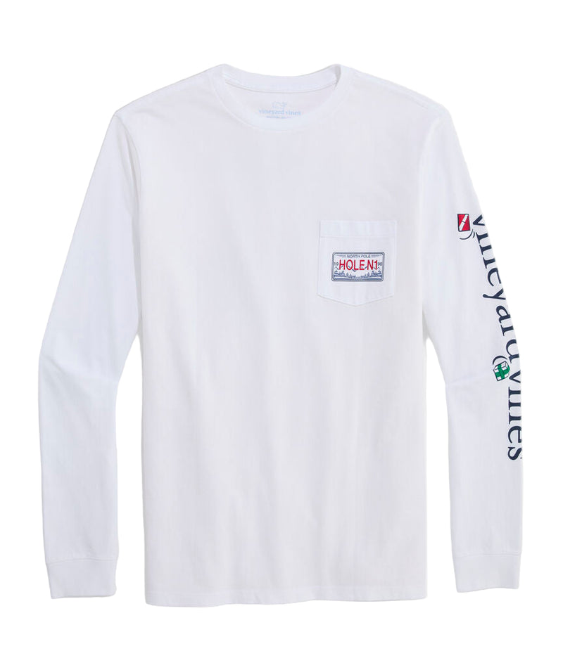 Vineyard Vines Mens Best Christmas By Par Long-Sleeve Pocket T-Shirt