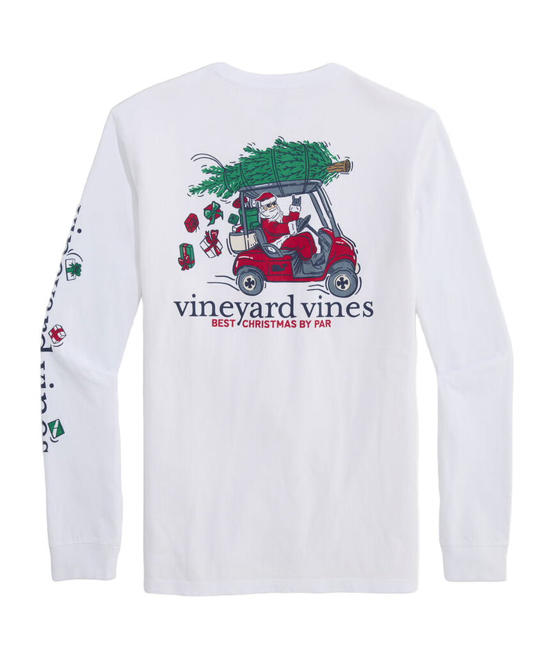 Vineyard Vines Mens Best Christmas By Par Long-Sleeve Pocket T-Shirt
