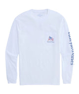 Vineyard Vines Mens Painted Shining Sea Flag Long-Sleeve Pocket T-Shirt