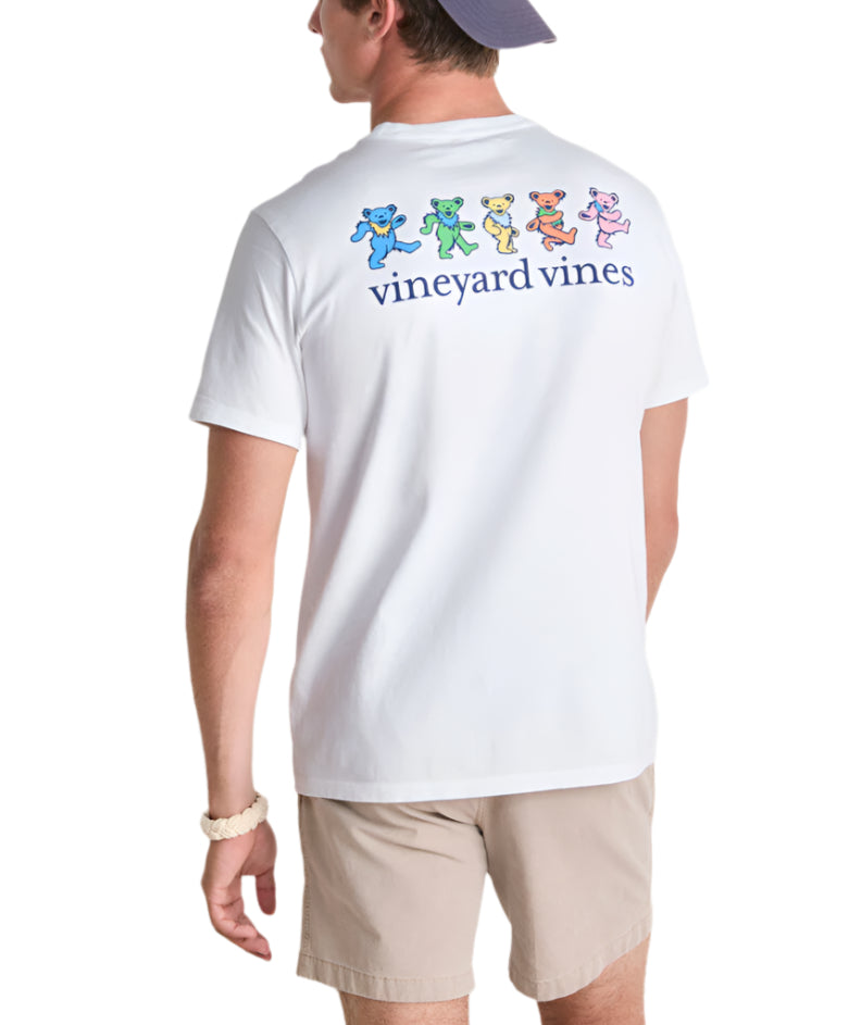 Vineyard Vines X Grateful Dead Mens Dancing Bears Pocket Short Sleeve T-Shirt