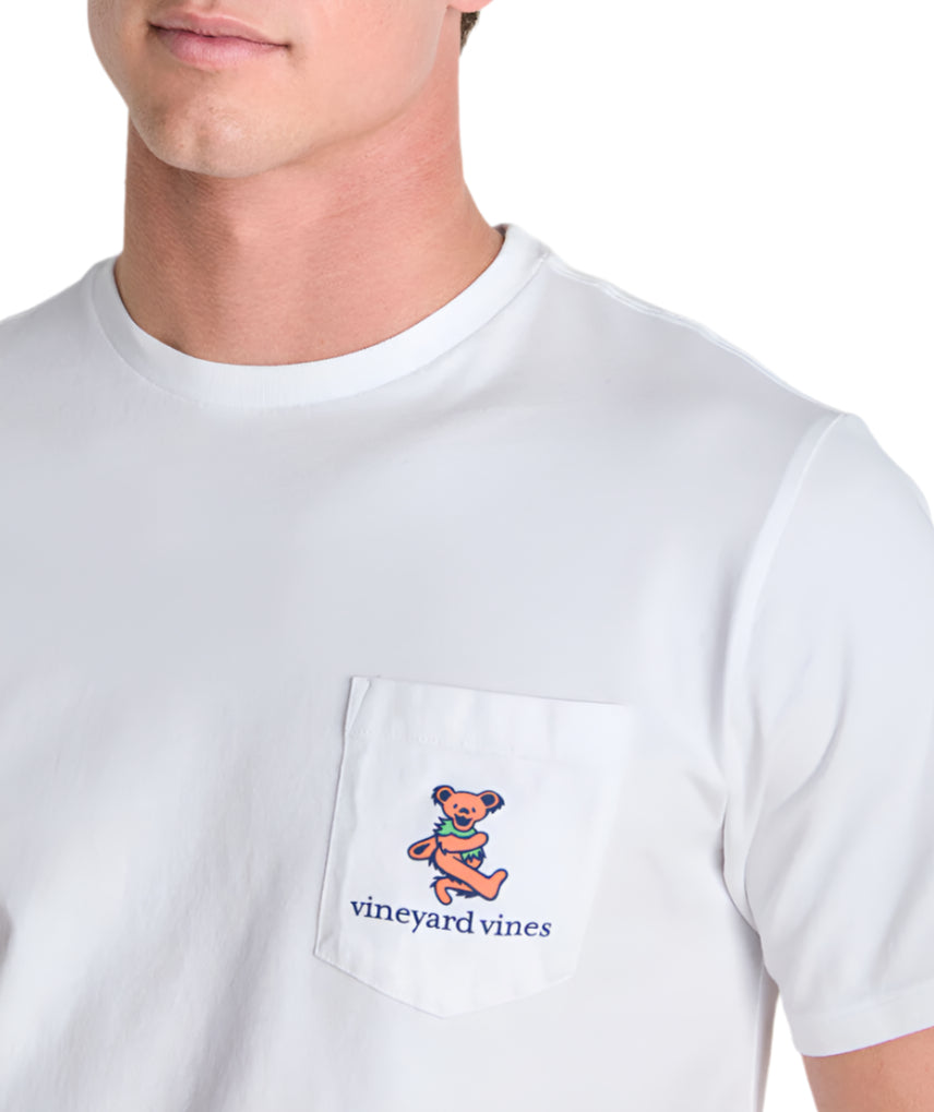 Vineyard Vines X Grateful Dead Mens Dancing Bears Pocket Short Sleeve T-Shirt