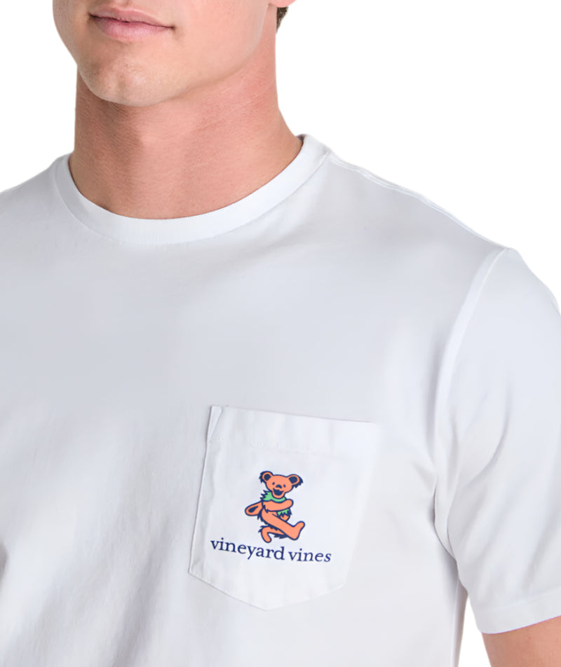 Vineyard Vines X Grateful Dead Mens Dancing Bears Pocket Short Sleeve T-Shirt