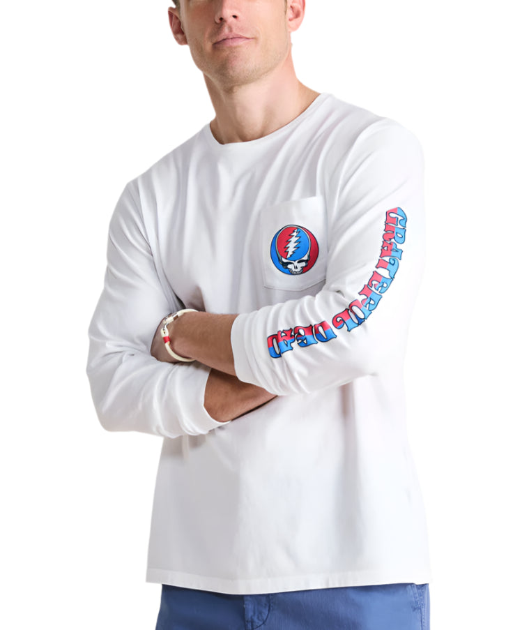Vineyard Vines X Grateful Dead Mens Stealie Pocket Long Sleeve T-Shirt