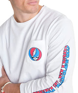 Vineyard Vines X Grateful Dead Mens Stealie Pocket Long Sleeve T-Shirt