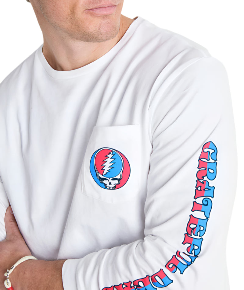 Vineyard Vines X Grateful Dead Mens Stealie Pocket Long Sleeve T-Shirt