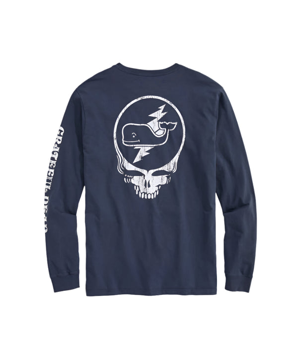 Vineyard Vines X Grateful Dead Mens Stealie and Whale Pocket Long Sleeve T-Shirt