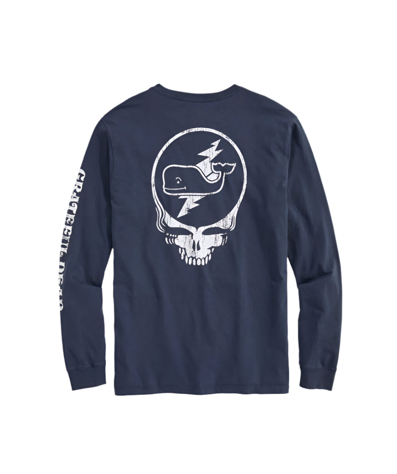 Vineyard Vines X Grateful Dead Mens Stealie and Whale Pocket Long Sleeve T-Shirt