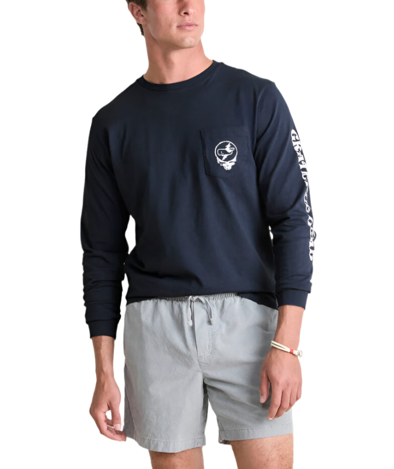 Vineyard Vines X Grateful Dead Mens Stealie and Whale Pocket Long Sleeve T-Shirt