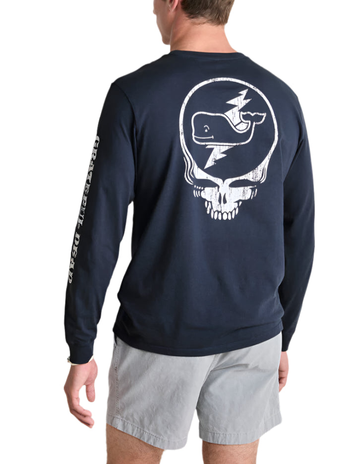 Vineyard Vines X Grateful Dead Mens Stealie and Whale Pocket Long Sleeve T-Shirt