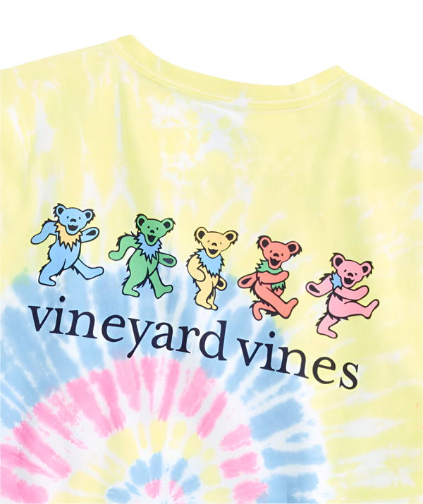 Vineyard Vines Mens Grateful Dead Dancing Bears Tie-Dye Short-Sleeve Pocket T-Shirt