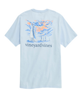 Vineyard Vines Mens Sunset Regatta Scene Pocket Short Sleeve T-Shirt