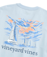 Vineyard Vines Mens Sunset Regatta Scene Pocket Short Sleeve T-Shirt