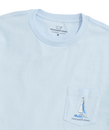 Vineyard Vines Mens Sunset Regatta Scene Pocket Short Sleeve T-Shirt