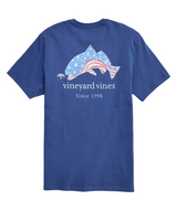 Vineyard Vines Mens Flag Red Fish Pocket Short Sleeve T-Shirt
