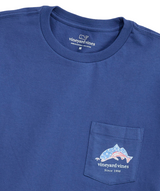 Vineyard Vines Mens Flag Red Fish Pocket Short Sleeve T-Shirt