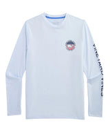 Vineyard Vines Mens Performance American Dot Long-Sleeve Harbor T-Shirt