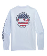Vineyard Vines Mens Performance American Dot Long-Sleeve Harbor T-Shirt