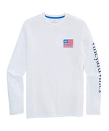 Vineyard Vines Mens Performance Harbor Fish Flags Long-Sleeve Harbor T-Shirt