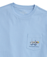 Vineyard Vines Mens Autumn Sailing Scene Pocket Short Sleeve T-Shirt