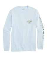 Vineyard Vines Mens Flats Watercolor Scenic Long-Sleeve Pocket T-Shirt