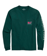 Vineyard Vines Mens Holiday Lounge Whale Pocket Long Sleeve T-Shirt