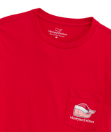 Vineyard Vines Mens Santa Whale Pocket Long Sleeve T-Shirt