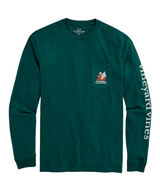 Vineyard Vines Mens Doodle Sleigh Pocket Long Sleeve T-Shirt