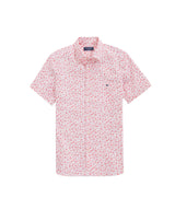 Vineyard Vines Mens Stretch Poplin Harbour Toss Print Short Sleeve Shirt