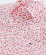 Vineyard Vines Mens Stretch Poplin Harbour Toss Print Short Sleeve Shirt