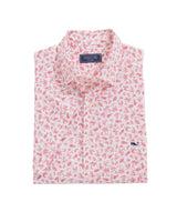 Vineyard Vines Mens Stretch Poplin Harbour Toss Print Short Sleeve Shirt