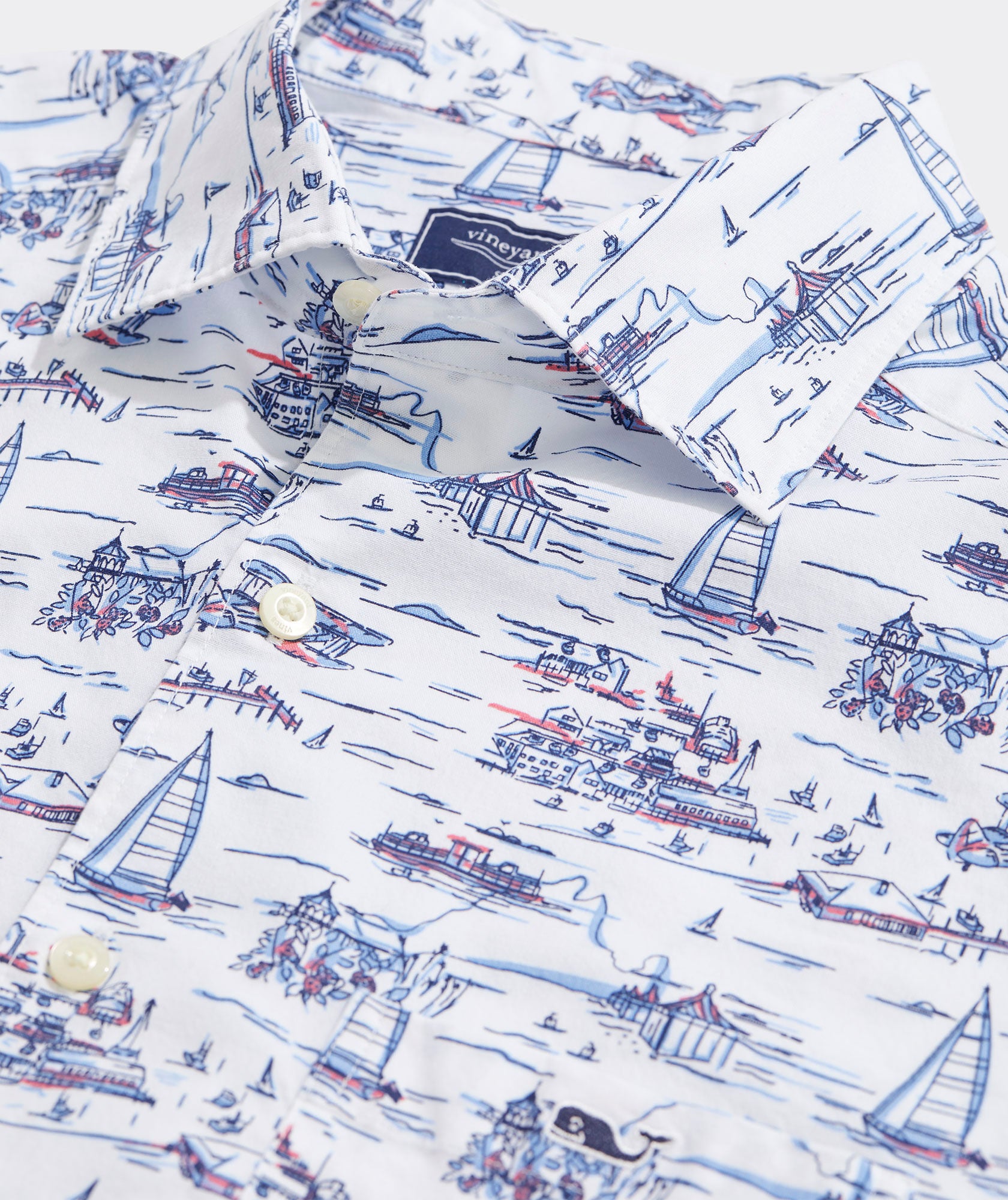 Vineyard Vines Mens Edgartown poplin Short Sleeve Button Down Shirt