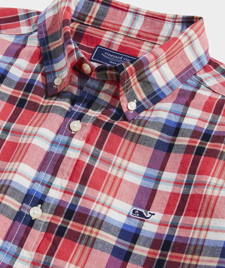 dress shirts with whale logo Vineyard Vines Men's Classic Fit Oxford Stripe Shirt in Stretch Cotton (Blue Bay) (Size: Small)