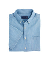 Vineyard Vines Mens Chambray Short Sleeve Shirt