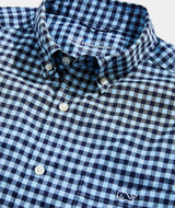 Vineyard Vines Mens On-The-Go Gingham Long Sleeve Button Down Shirt