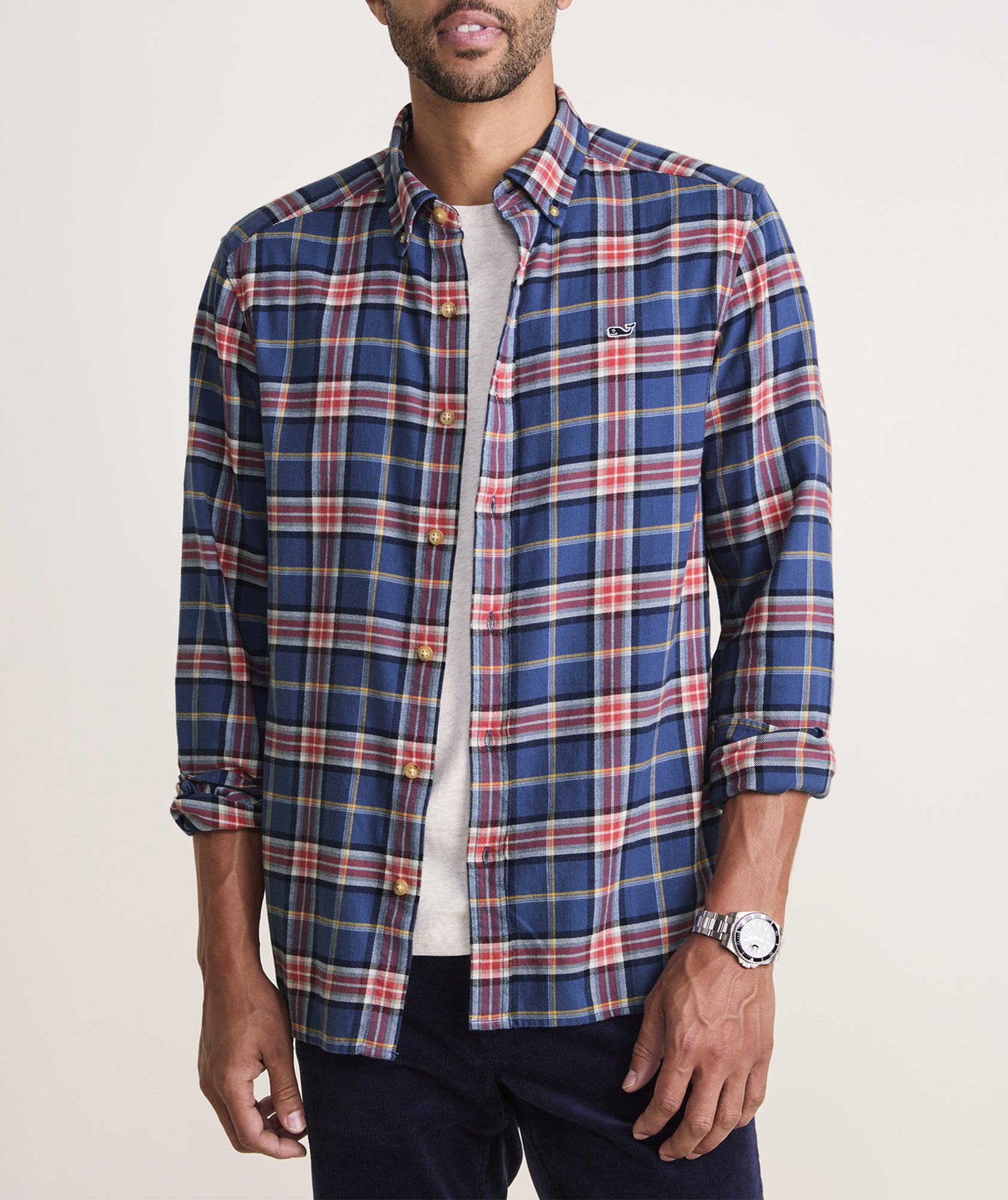 Vineyard Vines Mens Vineyard Flannel Plaid Shirt