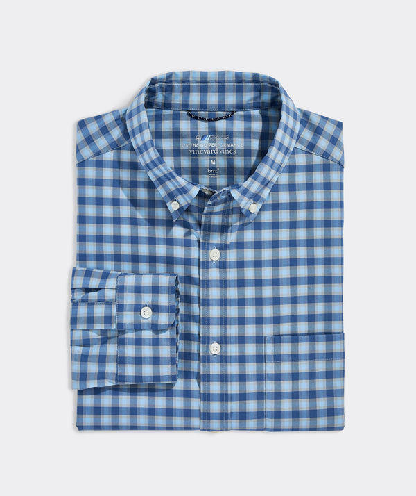 Vineyard Vines Mens On-The-Go brrr Long Sleeve Plaid Shirt