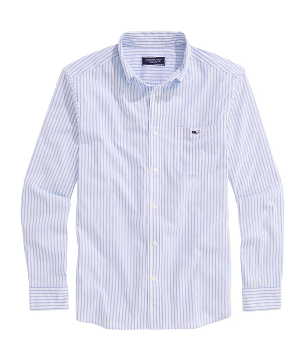 Vineyard Vines Mens Seabird Stripe Perfect Wash Poplin Long Sleeve Shirt