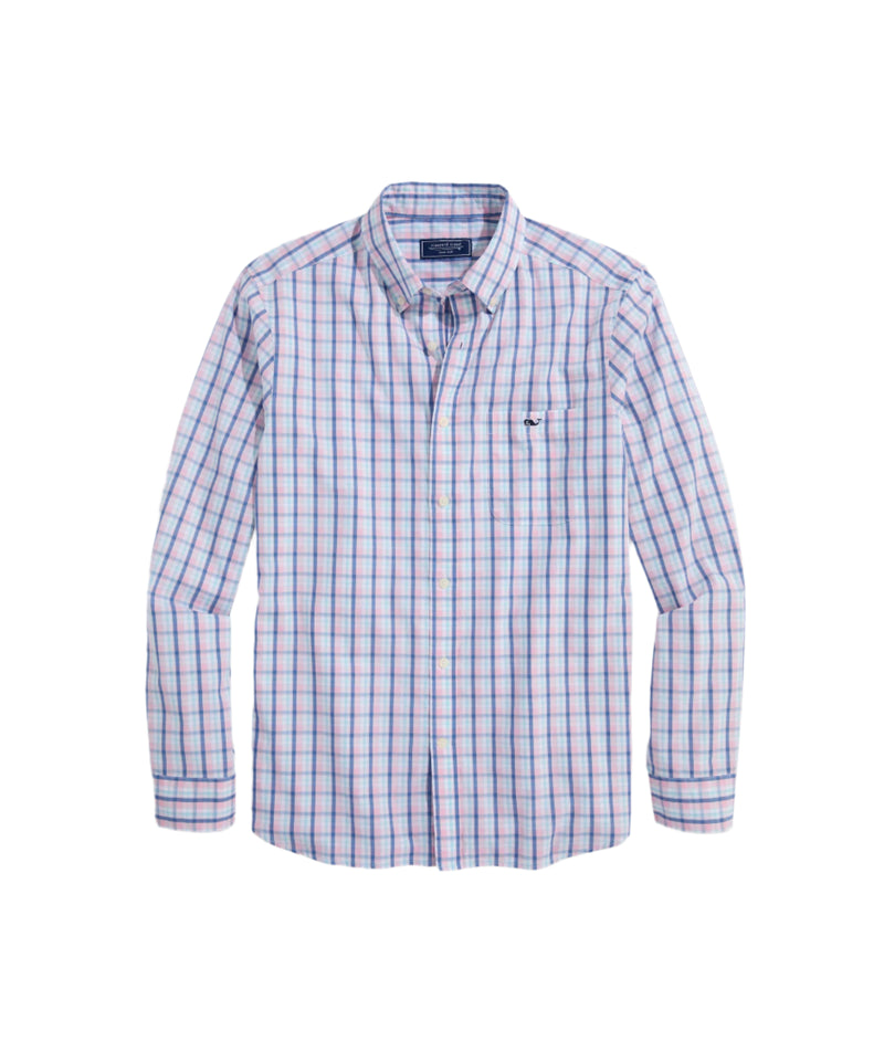 Vineyard Vines Mens Sandie Plaid Perfect Wash Poplin Long Sleeve Shirt