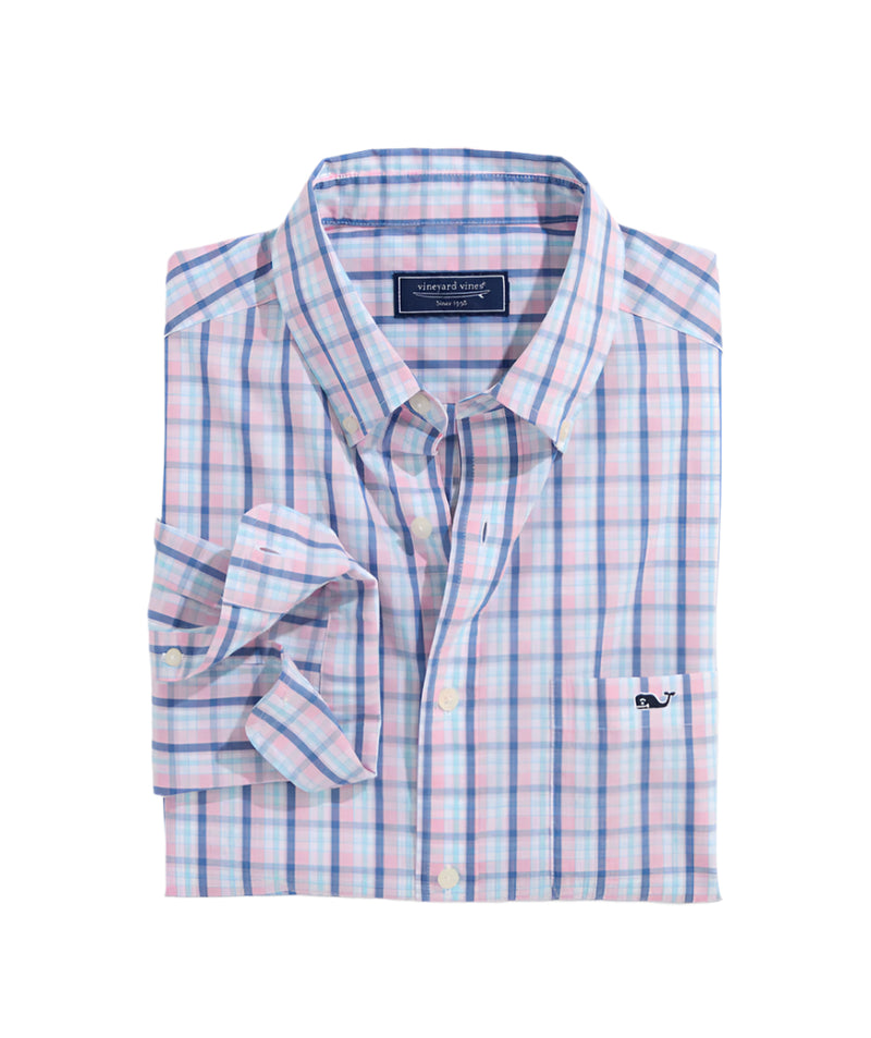 Vineyard Vines Mens Sandie Plaid Perfect Wash Poplin Long Sleeve Shirt