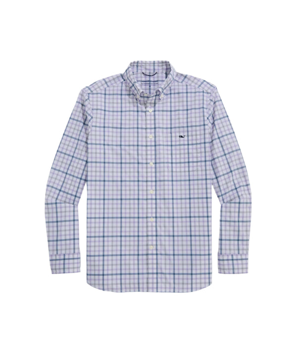 Vineyard Vines Mens Wayward Tattersall Featherweight Performance Long Sleeve Shirt