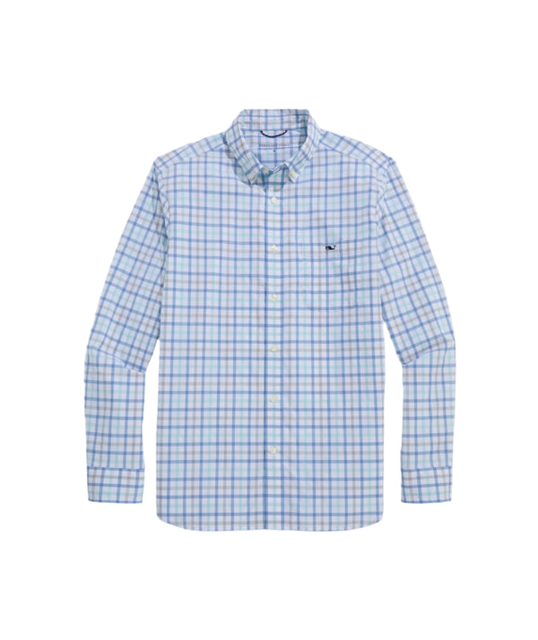 Vineyard Vines Mens Wayward Tattersall Featherweight Performance Long Sleeve Shirt